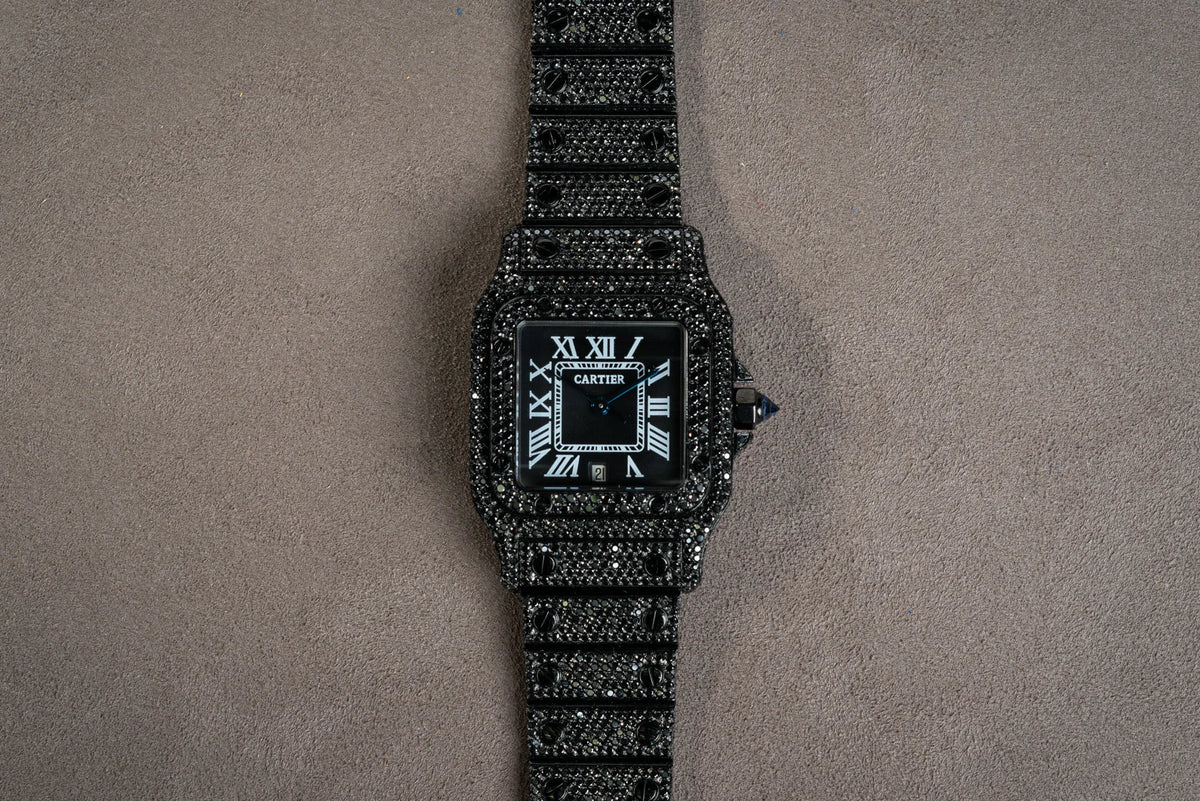 Cartier Santos 1564 Black Diamonds Arev Co